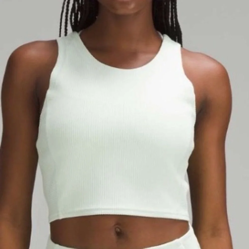 Lululemon‎ Ribbed Softstreme Cropped Tank Top Kohlrabi Green
